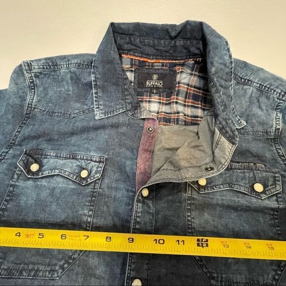 Buffalo by David Bitton Salindo denim shirt with mother of Pearl snaps size L - Picture 5 of 13
